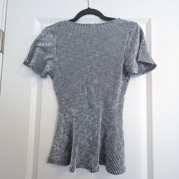 Black and white stripe wrap top - Picture 4 of 4